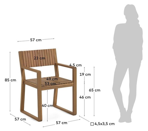 Zahradní židle z akáciového dřeva Kave Home Emili