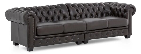 SOB Nábytek - Pohovka Chesterfield kůže 4místná hnědá pravá kůže - F0A00000903W