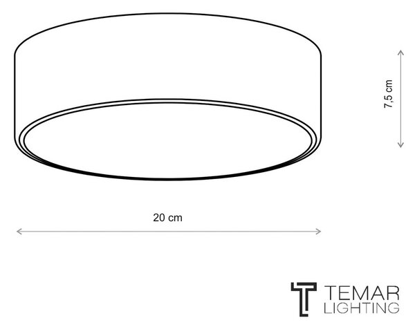 TEMAR LIGHTING Stropní světlo Cleo 200, šedé, senzor, IP54, Ø 20 cm, kov, Hliník / šedá / zinek, Chodba, kov, Moderní