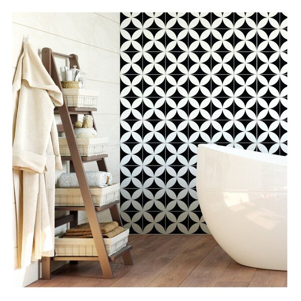 Sada 60 nástěnných samolepek Ambiance Wall Decal Cement Tiles Aniello, 15 x 15 cm