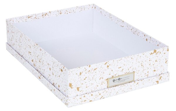 Úložná krabice ve zlato-bílé barvě Bigso Box of Sweden Oskar