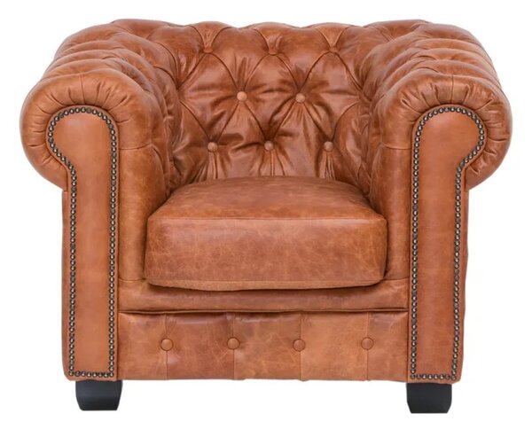 Sob nábytek - Křeslo Chesterfield vintage pravá kůže - F0A00000007W