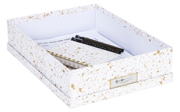 Úložná krabice ve zlato-bílé barvě Bigso Box of Sweden Oskar