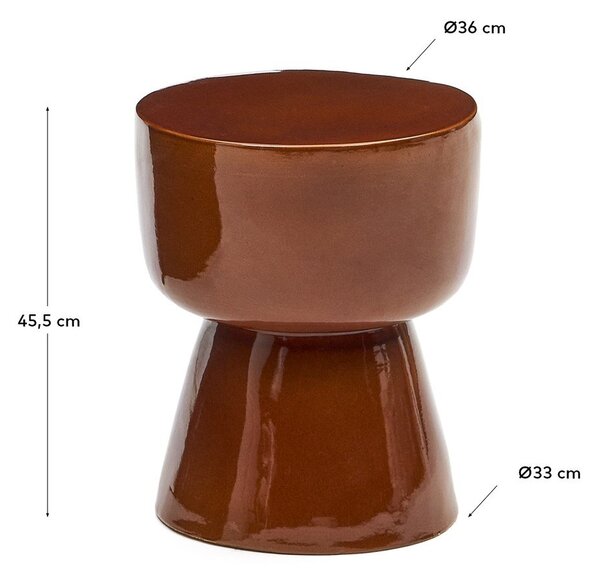 Keramický kulatý zahradní odkládací stolek ø 36 cm Mesquida – Kave Home