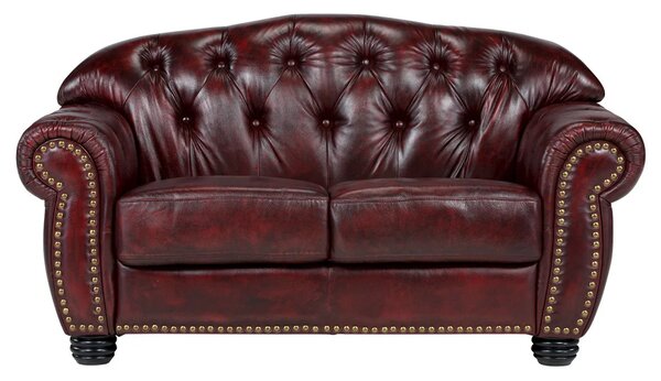 SOB Nábytek - Luxusní kožená sedačka Chesterfield III 2místná pravá kůže - F0A00000857W