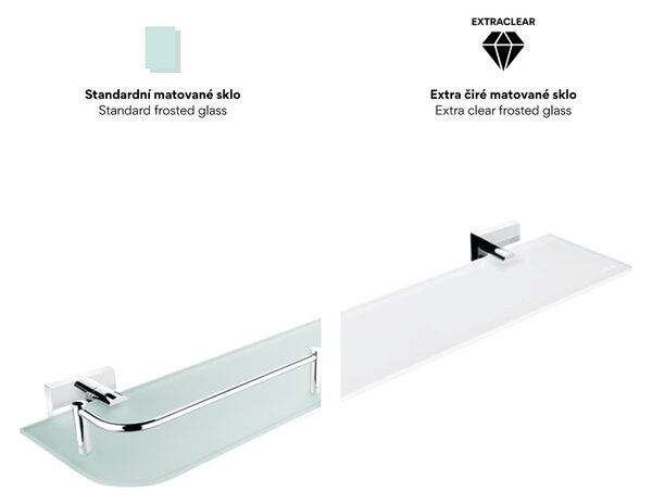 Nimco Keira police do koupelny skleněná mat 40 cm KE 22091B-40-26