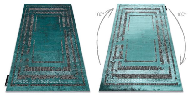 Koberec DE LUXE 1516 Ramka vintage - strukturální - zelený / antracit