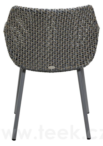 Cane-line Jídelní křeslo Vibe, Cane-line, 59x56x83 cm, rám kov, výplet umělý ratan barva light grey/bordeaux/dusty rose