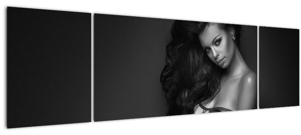 Obraz - Černobílý portrét svůdné ženy (170x50 cm)