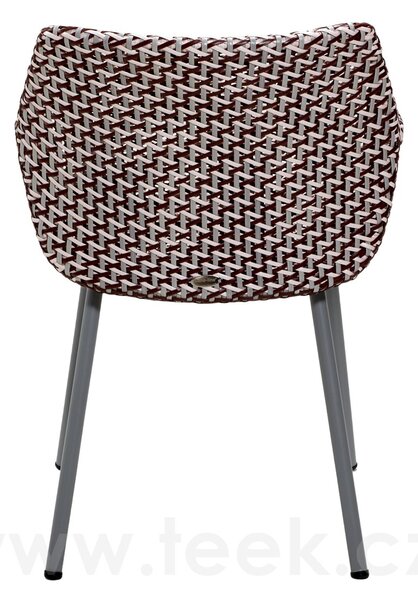 Cane-line Jídelní křeslo Vibe, Cane-line, 59x56x83 cm, rám kov, výplet umělý ratan barva light grey/bordeaux/dusty rose