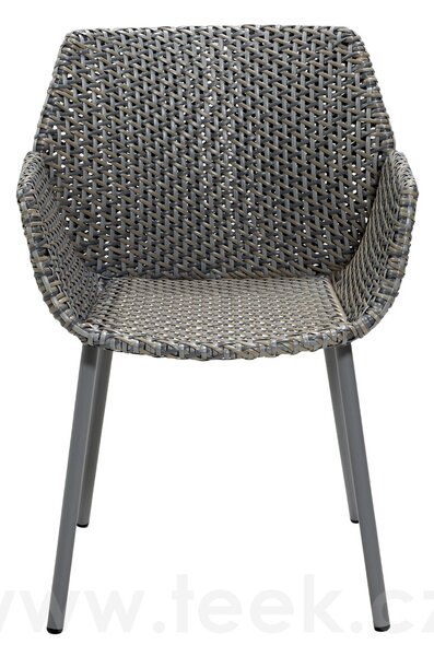 Cane-line Jídelní křeslo Vibe, Cane-line, 59x56x83 cm, rám kov, výplet umělý ratan barva light grey/bordeaux/dusty rose