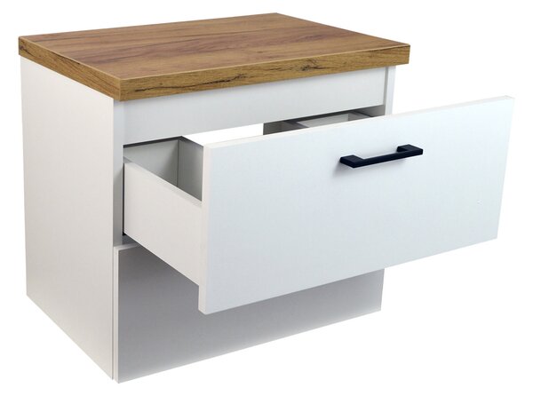 Comodo Koupelnová skříňka pod deskové umyvadlo Agria 60-HD - bílá/zlatý dub