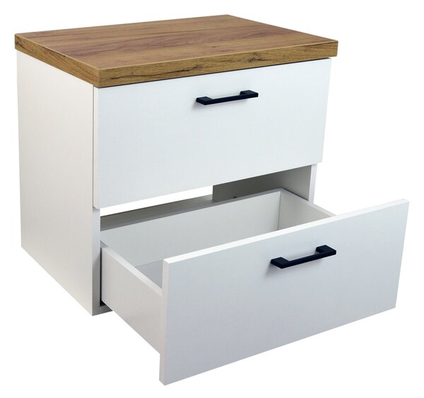Comodo Koupelnová skříňka pod deskové umyvadlo Agria 60-HD - bílá/zlatý dub