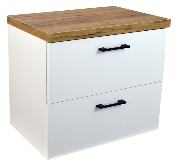 Comodo Koupelnová skříňka pod deskové umyvadlo Agria 60-HD - bílá/zlatý dub