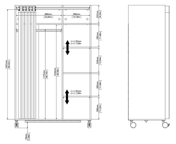 Skříň Kit 93119 bílá/beige - Tvilum