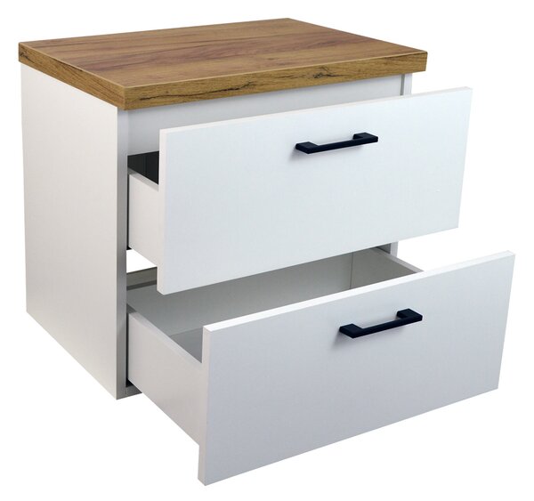 Comodo Koupelnová skříňka pod deskové umyvadlo Agria 60-HD - bílá/zlatý dub