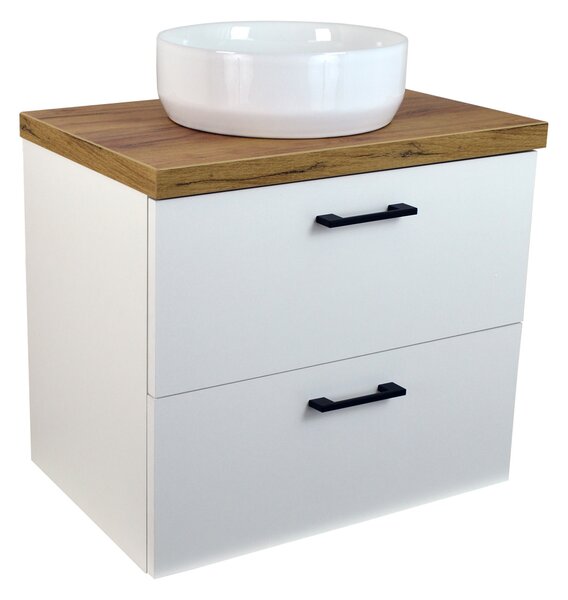 Comodo Koupelnová skříňka pod deskové umyvadlo Agria 60-HD - bílá/zlatý dub