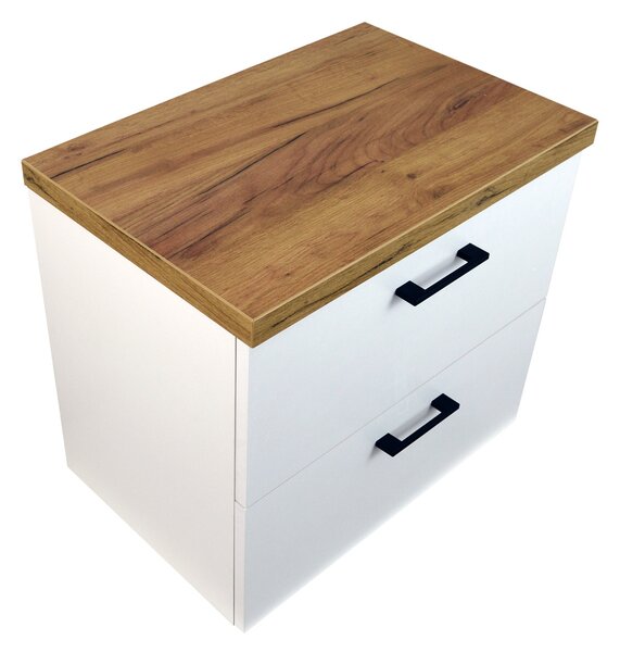 Comodo Koupelnová skříňka pod deskové umyvadlo Agria 60-HD - bílá/zlatý dub