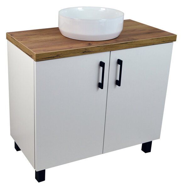 Comodo Koupelnová skříňka pod deskové umyvadlo ROSO W 80-HD - bílá/zlatý dub