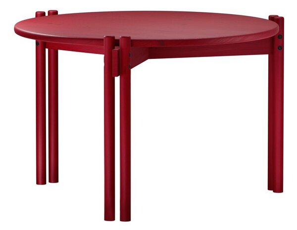 Červený kulatý konferenční stolek z borovicového dřeva ø 60 cm Sticks – Karup Design