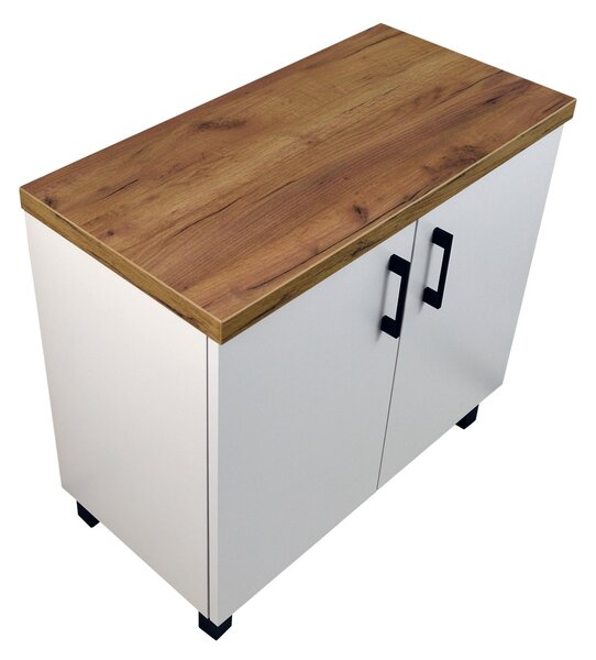Comodo Koupelnová skříňka pod deskové umyvadlo ROSO W 80-HD - bílá/zlatý dub