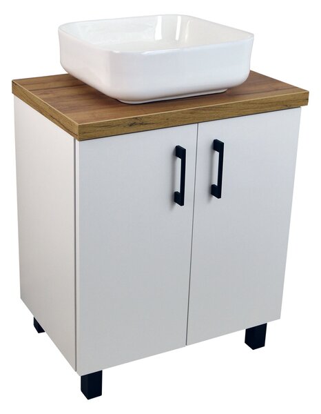 Comodo Koupelnová skříňka pod deskové umyvadlo ROSO W 60-HD - bílá/zlatý dub