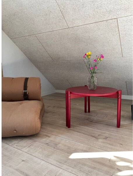 Červený kulatý konferenční stolek z borovicového dřeva ø 60 cm Sticks – Karup Design