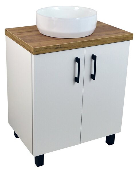 Comodo Koupelnová skříňka pod deskové umyvadlo ROSO W 60-HD - bílá/zlatý dub