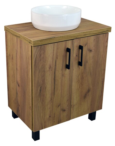 Comodo Koupelnová skříňka pod deskové umyvadlo ROSO GO 60-HD - zlatý dub/zlatý dub