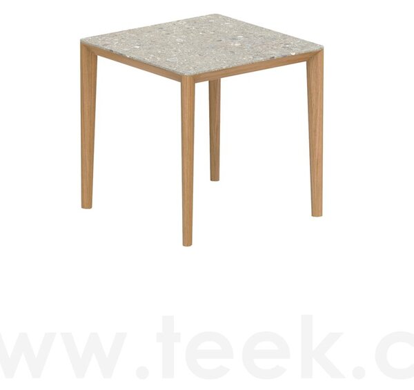 Royal Botania Jídelní stůl U-Nite, Royal Botania, 75x75x75 cm, rám teak, deska keramika ceppo dolomitica