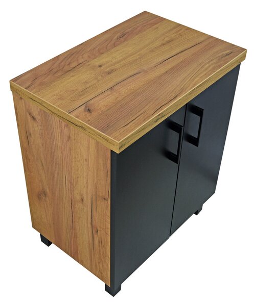 Comodo Koupelnová skříňka pod deskové umyvadlo ROSO GOB 60-HD - zlatý dub/černá