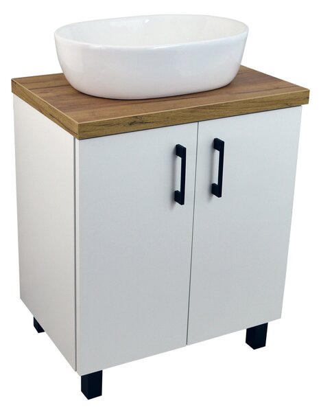 Comodo Koupelnová skříňka pod deskové umyvadlo ROSO W 60-HD - bílá/zlatý dub