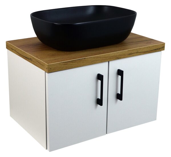 Comodo Koupelnová skříňka pod deskové umyvadlo Agria II W 60-HD - bílá/zlatý dub