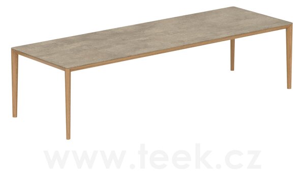 Royal Botania Jídelní stůl U-Nite, Royal Botania, 300x100x75 cm, rám teak, deska keramika nero marquina