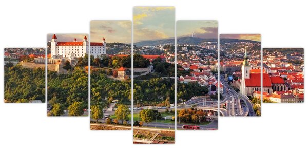 Obraz - Panorama Bratislavy, Slovensko (210x100 cm)