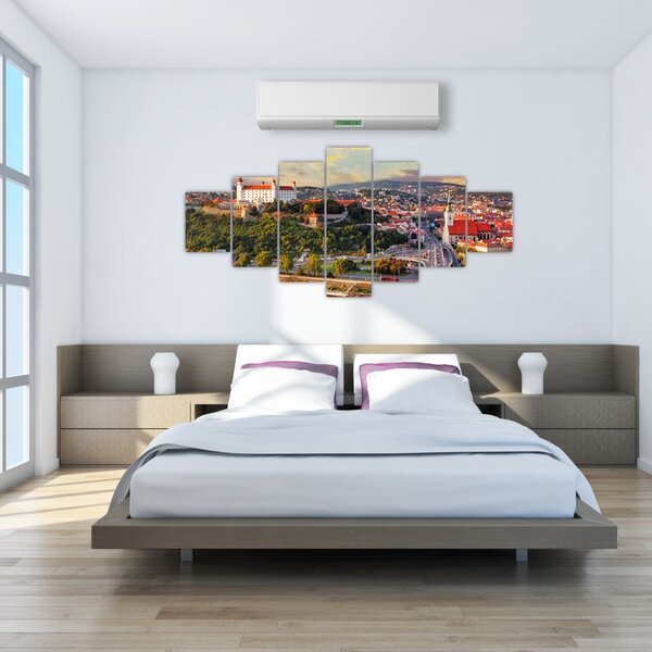 Obraz - Panorama Bratislavy, Slovensko (210x100 cm)