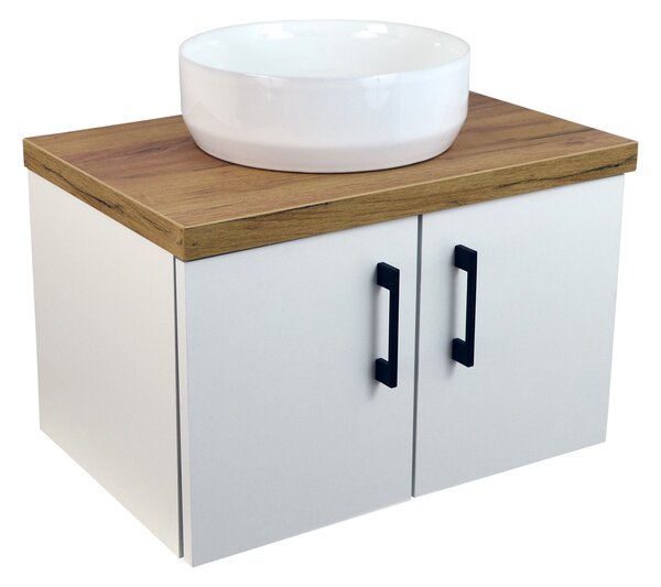 Comodo Koupelnová skříňka pod deskové umyvadlo Agria II W 60-HD - bílá/zlatý dub