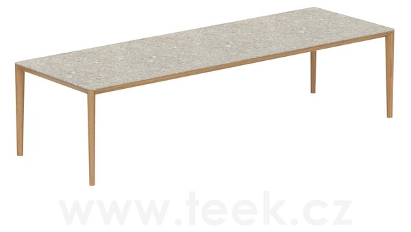 Royal Botania Jídelní stůl U-Nite, Royal Botania, 300x100x75 cm, rám teak, deska keramika nero marquina