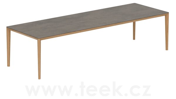 Royal Botania Jídelní stůl U-Nite, Royal Botania, 300x100x75 cm, rám teak, deska keramika nero marquina