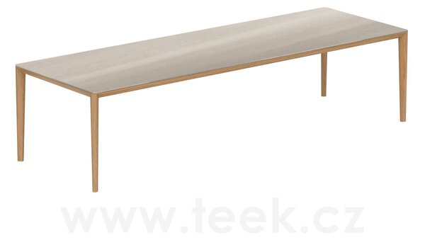 Royal Botania Jídelní stůl U-Nite, Royal Botania, 300x100x75 cm, rám teak, deska keramika nero marquina