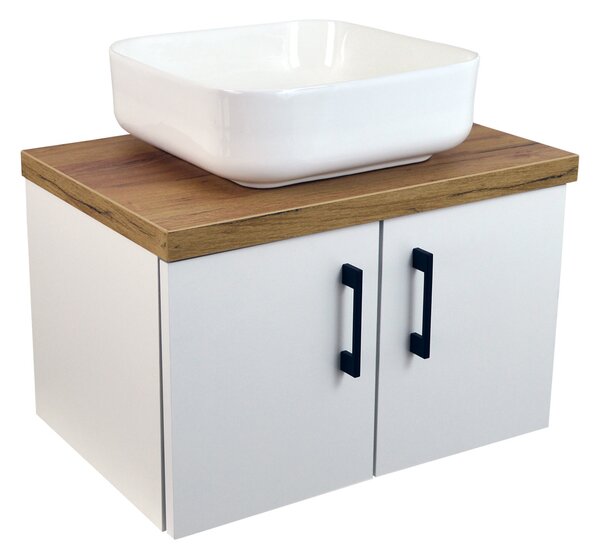 Comodo Koupelnová skříňka pod deskové umyvadlo Agria II W 60-HD - bílá/zlatý dub