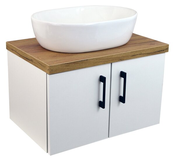 Comodo Koupelnová skříňka pod deskové umyvadlo Agria II W 60-HD - bílá/zlatý dub