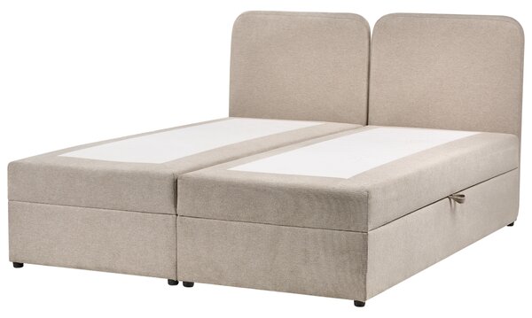Kontinentální postel s úložným prostorem Tkanina CHANCELLOR 160 x 200 cm Taupe