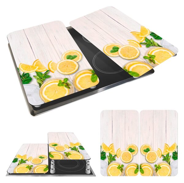 Kryty na sporák z tvrzeného skla v sadě 2 ks 52x30 cm Lemons – Wenko