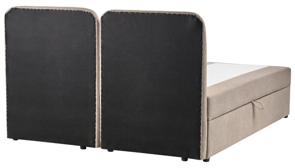 Kontinentální postel s úložným prostorem Tkanina CHANCELLOR 160 x 200 cm Taupe