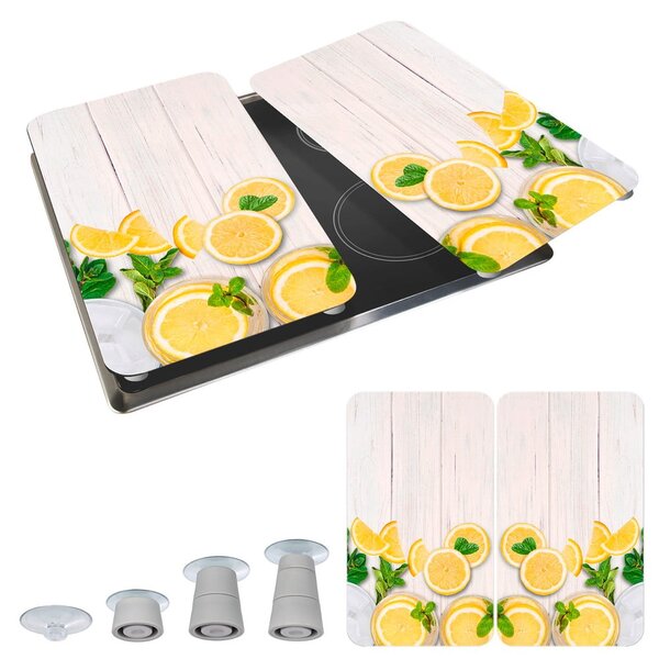 Kryty na sporák z tvrzeného skla v sadě 2 ks 52x30 cm Lemons – Wenko