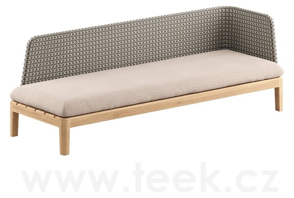 Royal Botania Modulový díl 3-místný levostranný L3 Calypso Lounge, Royal Botania, 226x82x69 cm, rám teak, výplet umělý ratan kriskrosss, bez sedáku