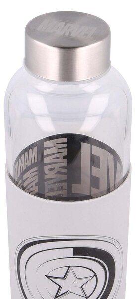 Skleněná lahev se silikonovým rukávem, 585ml, Stor, Marvel