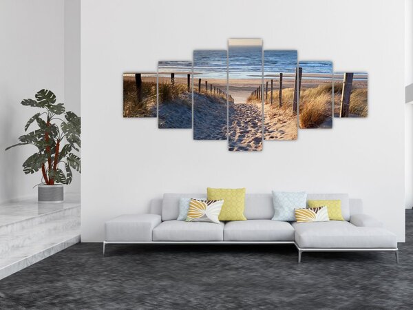 Obraz - Cesta k pláži Severního moře, Nizozemsko (210x100 cm)
