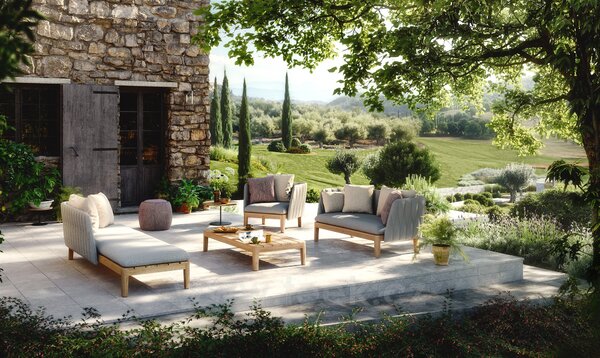 Royal Botania Rám pro modulový díl 2-místný levostranný L2 Calypso Lounge, Royal Botania, 154x82x69 cm, rám teak, bez sedáku a bez polstrování zádové opěrky
